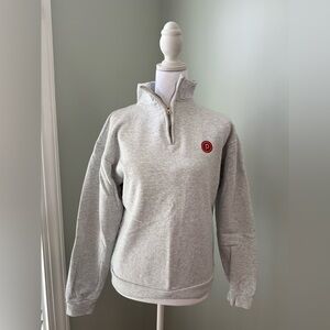 Pure Barre Gray Quarter-Zip Sweater